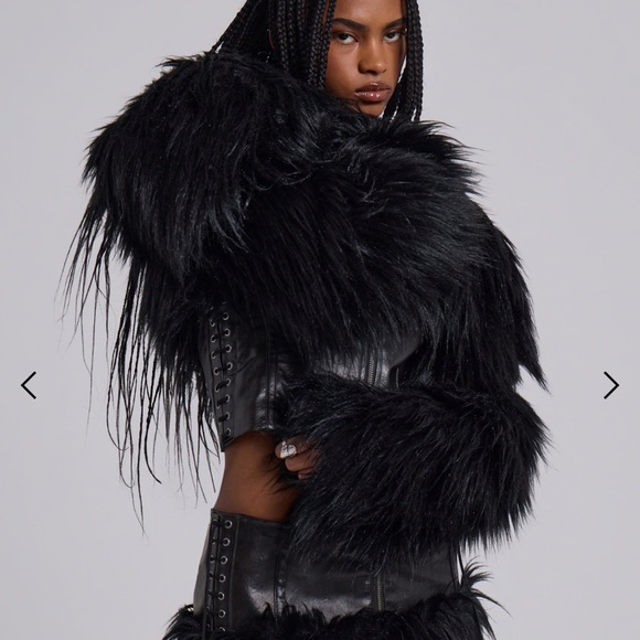 NWT Jaded London Viera Faux Fur and Leather Jacket SMALL - Picture 6 of 10